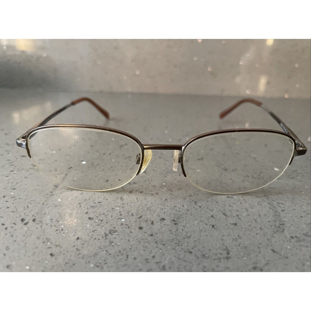 Cool Clip Eyeglasses Frames ONLY CC 513 half Rim 52-18-140 10 bronze metal oval